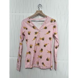 New Hanna Andersson Women’s Pink Lion Organic Cotton Pajama Top